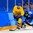 GANGNEUNG, SOUTH KOREA - FEBRUARY 18: Sweden's Patrik Hersley #6 and Finland's Veli-Matti Savinainen #86 chase a bouncing puck during preliminary round action at the PyeongChang 2018 Olympic Winter Games. (Photo by Matt Zambonin/HHOF-IIHF Images)

